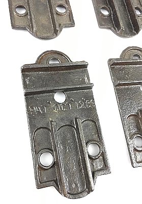 Antique Victorian Cast Iron Screen Door Corner Bracket Set - Circa 1886