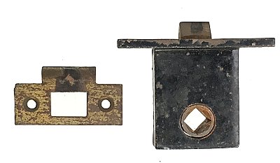 Antique Storm or Screen Door Mortise Latch with Strike Plate - Circa 1920