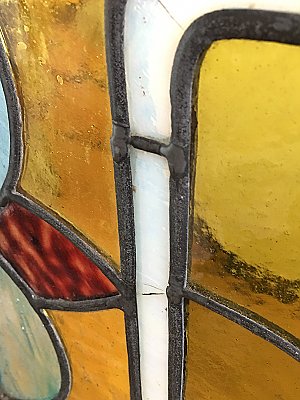 Antique Aesthetic Style Stained Glass Window Circa 1880