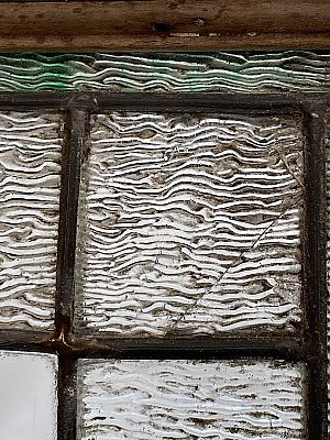 Antique Queen Anne Arched Top Stained Glass Transom Window Sash - Circa 1880