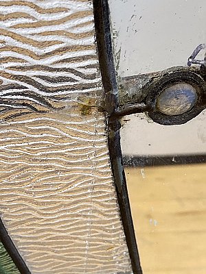 Antique Queen Anne Arched Top Stained Glass Transom Window Sash - Circa 1880