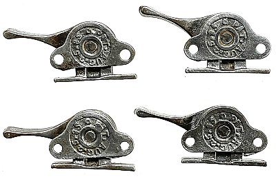 Set of 4 Antique Cast Iron Window Sash Lock Fasteners by Champion Safety Lock Co. - Circa 1885