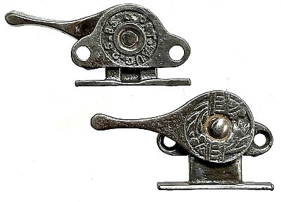 Set of 4 Antique Cast Iron Window Sash Lock Fasteners by Champion Safety Lock Co. - Circa 1885