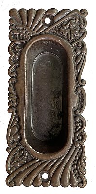 Antique Wrought Bronze "Roanoke" Design Window Sash Lift or Flush Pull by P. & F. Corbin - Circa 1895