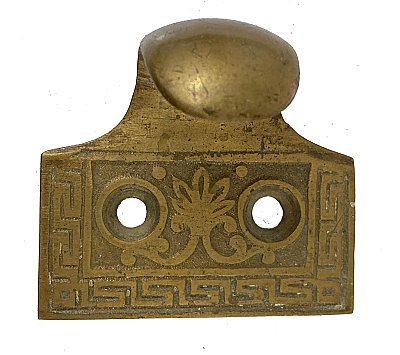Antique Cast Bronze Window Sash Finger Lift by P. & F. Corbin- Circa 1881