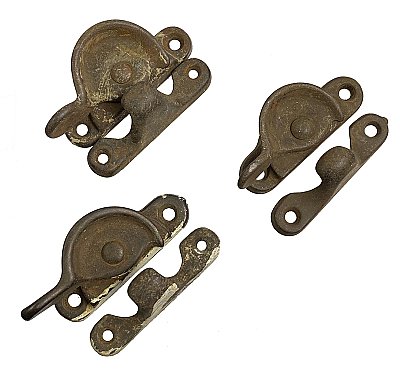 Antique Wrought Steel Window Sash Lock - Circa 1920