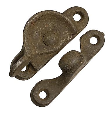 Antique Wrought Steel Window Sash Lock - Circa 1920