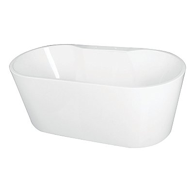 51-Inch Acrylic Freestanding Tub with Deck for Faucet Installation, White