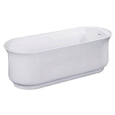 66-Inch Acrylic Anti-Skid Freestanding Tub with Drain, White