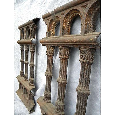Antique Pair of Cast Iron Fence Sections