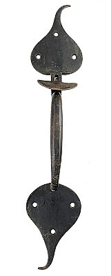 Antique Wrought Iron Suffolk "Tulip" Pattern Thumb Latch Door Handle - Circa 1780