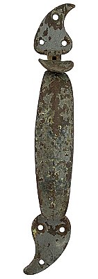 Antique Wrought Iron Suffolk Weeping Heart Thumb Latch Door Handle - Circa 1830