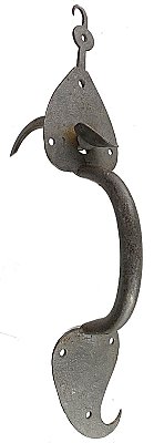 Antique Wrought Iron Suffolk Weeping Heart Thumb Latch Door Handle - Circa 1800