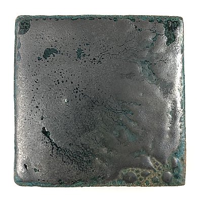 Vintage Green Metallic Glaze Ceramic Tile 2-7/8" square