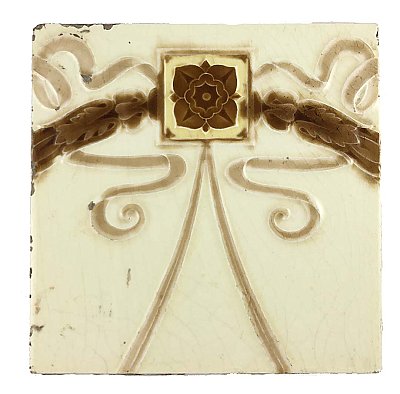 Antique Single 6" x 6" Embossed Fireplace Tile