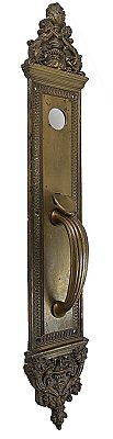 Antique Cast Bronze "Bramante" Design Store Door Pull Plate By Russell & Erwin - Circa 1909