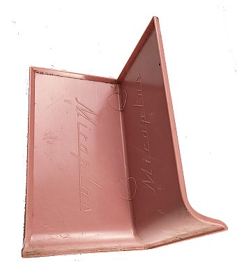 Antique "Miraplas Styron" "Red Magenta" Pink Plastic Outer Corner Baseboard Mopboard Tile - Sold Each