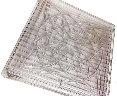 Antique "Luxfer Prism Co." 4" x 4" Glass Tile - Frank Lloyd Wright "Flower Pattern"