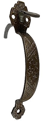 Antique Bronzed Cast Iron Thumblatch Cottage Door Set - Circa 1885