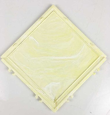 Antique Yellow Marble "Pittsburgh Interlock" Polystyrene Plastic Wall Tile - 4-1/4" x 4-1/4" - Sold Each
