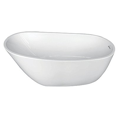 68-Inch Acrylic Single Slipper Freestanding Tub with Drain, White