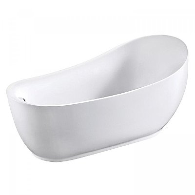 Aqua Eden 70-Inch Acrylic Freestanding Tub with Drain - White
