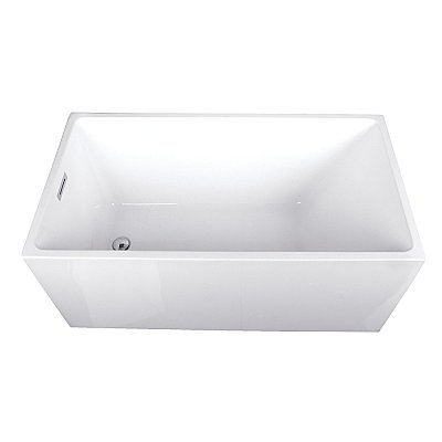 51-Inch Acrylic Freestanding Tub with Drain, White