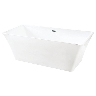 67-Inch Acrylic Freestanding Tub with Drain, White
