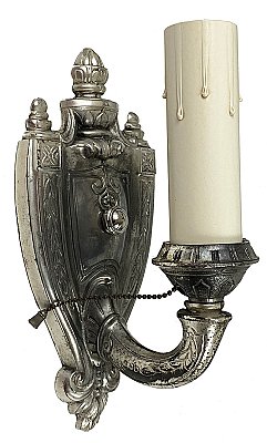 Antique Silverplate Colonial Revival Wall Sconce - Circa 1920
