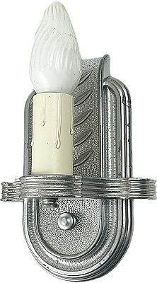 Antique Chrome Plated Art Deco Wall Light Fixture Sconce - Circa 1930