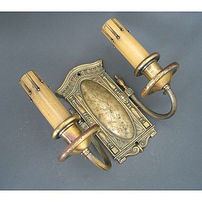 Antique Cast Bronze Neoclassical Double Arm Wall Sconce - Circa 1920