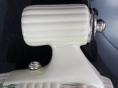 Antique Art Deco and Floral Porcelain Wall Sconce - Circa 1930