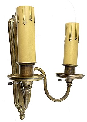 Antique Cast Bronze Wall Light Fixture or Sconce - Circa 1920