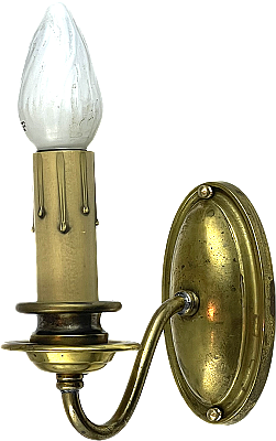 Antique Wrought Brass Wall Light Sconce Fixture - Circa 1920