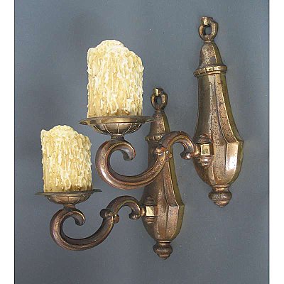 Brass Antique Belgian Sconces - Pair