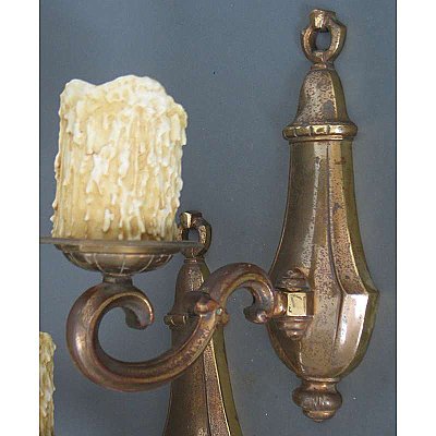 Brass Antique Belgian Sconces - Pair
