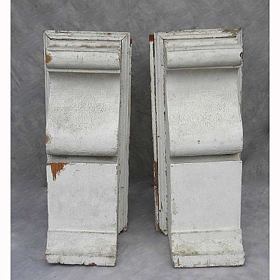 Antique Pair of Wooden Corbels