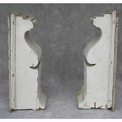 Antique Pair of Wooden Corbels