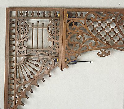 Antique Victorian Oak Stick and Ball Fretwork - Circa 1880