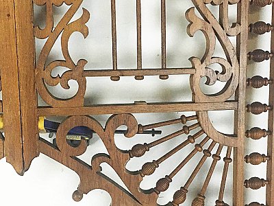 Antique Victorian Oak Stick and Ball Fretwork - Circa 1880