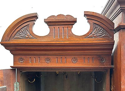 Antique Cherry Eastlake Wardrobe or Armoire - Circa 1870