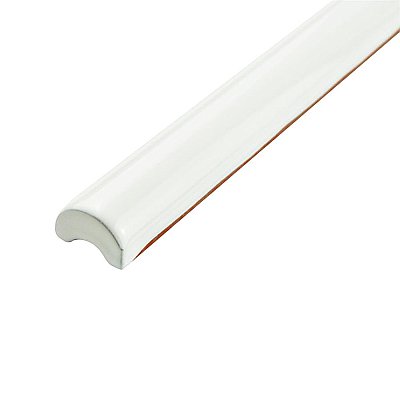 Santorini Blanco 7/8" x 7-7/8" Torello Ceramic Trim Tile  - White - Per Piece - .11 Square Feet