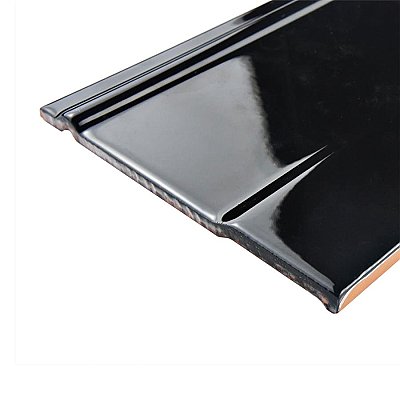 Santorini Nero 5-7/8" x 7-7/8" Zocalo Structural Base Ceramic Trim  Tile - Black - Per Piece - .33 Square Feet