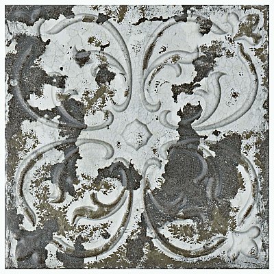 Aevum Dark Ornato 7-7/8" x 7-7/8" Ceramic Tile - Per Case of 21 Tile - 9.24 Sq. Ft. Per Case