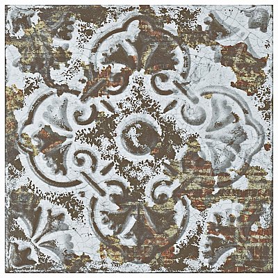 Aevum Dark Ornato 7-7/8" x 7-7/8" Ceramic Tile - Per Case of 21 Tile - 9.24 Sq. Ft. Per Case
