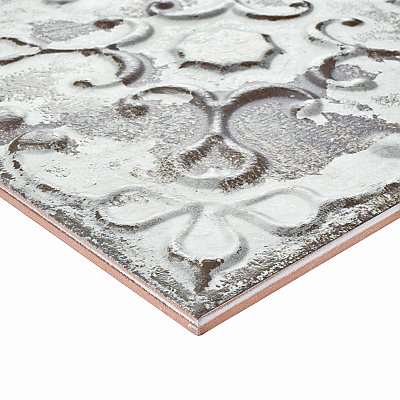 Aevum Dark Ornato 7-7/8" x 7-7/8" Ceramic Tile - Per Case of 21 Tile - 9.24 Sq. Ft. Per Case