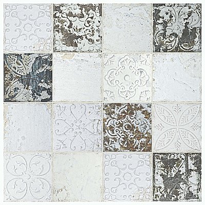 Aevum Dark Ornato 7-7/8" x 7-7/8" Ceramic Tile - Per Case of 21 Tile - 9.24 Sq. Ft. Per Case