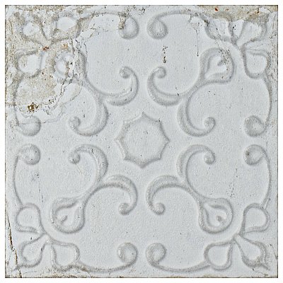 Aevum White Ornato 7-7/8" x 7-7/8" Ceramic Tile - Per Case of 21 Tile - 9.24 Sq. Ft. Per Case