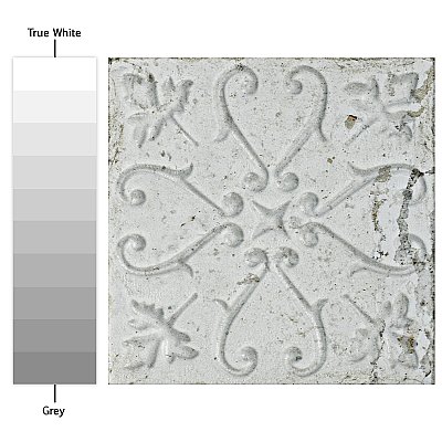 Aevum White Ornato 7-7/8" x 7-7/8" Ceramic Tile - Per Case of 21 Tile - 9.24 Sq. Ft. Per Case