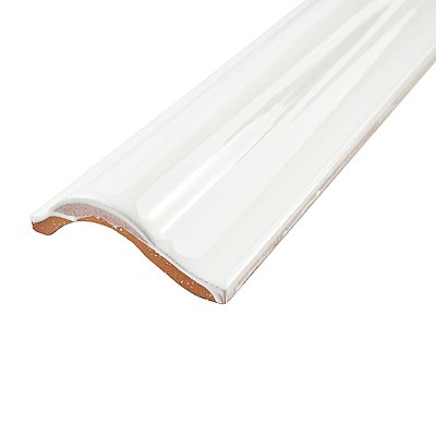 Antigua Blanco 2" x 8" Ceramic Moldura Wall Trim - Sold Per Tile - 0.11 Square Feet